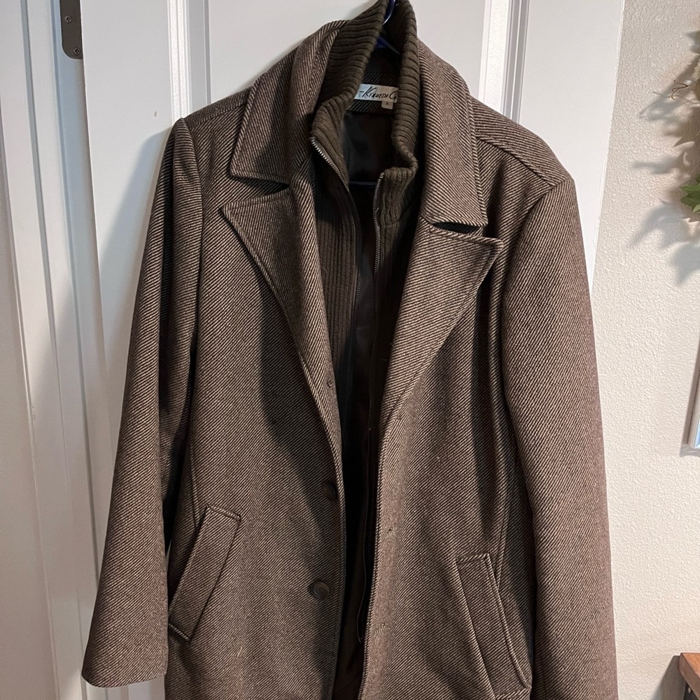 Kenneth Cole tweed trench coat.